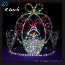 Tiara coloreada linda del conejo del rhinestone, coronas modificadas para requisitos particulares al por mayor del desfile de los cabritos de las coronas